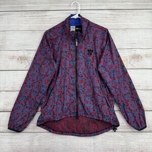 Vintage In Sport IllumiNITE Running Jacket Womens M Blue Red Floral Reflective